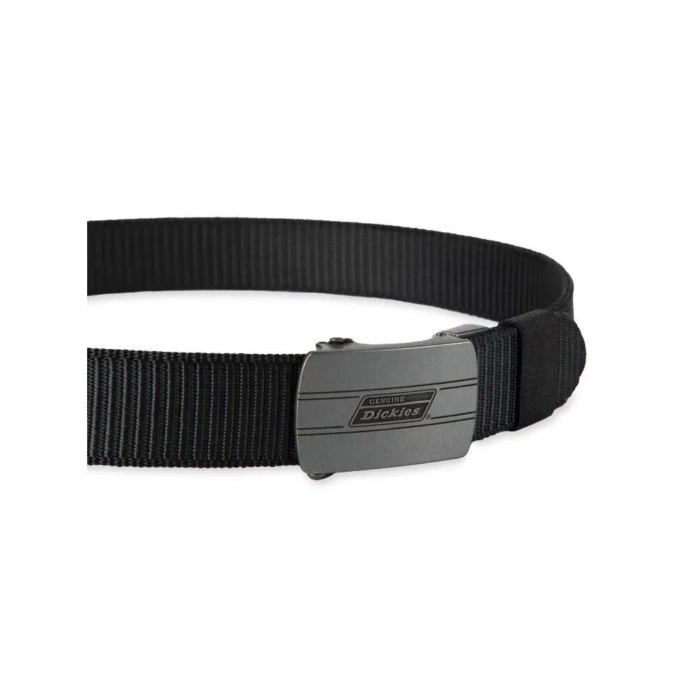 NEW DICKIES Genuine Men's Track Lock Plaque Buckle Casual Fabric Web Belt Black